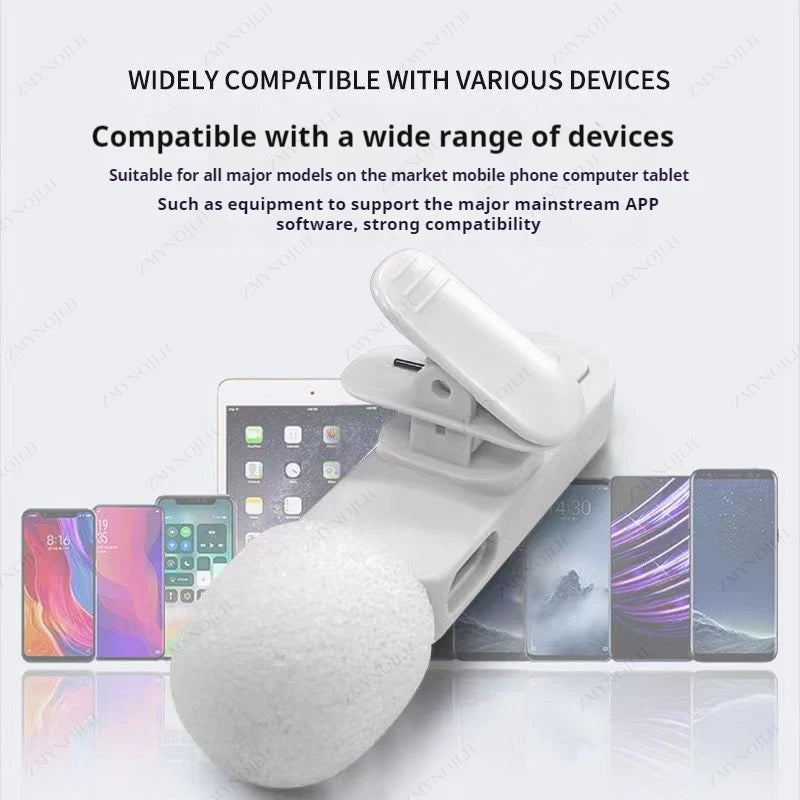 White clip device with compatibility text on a light gray background