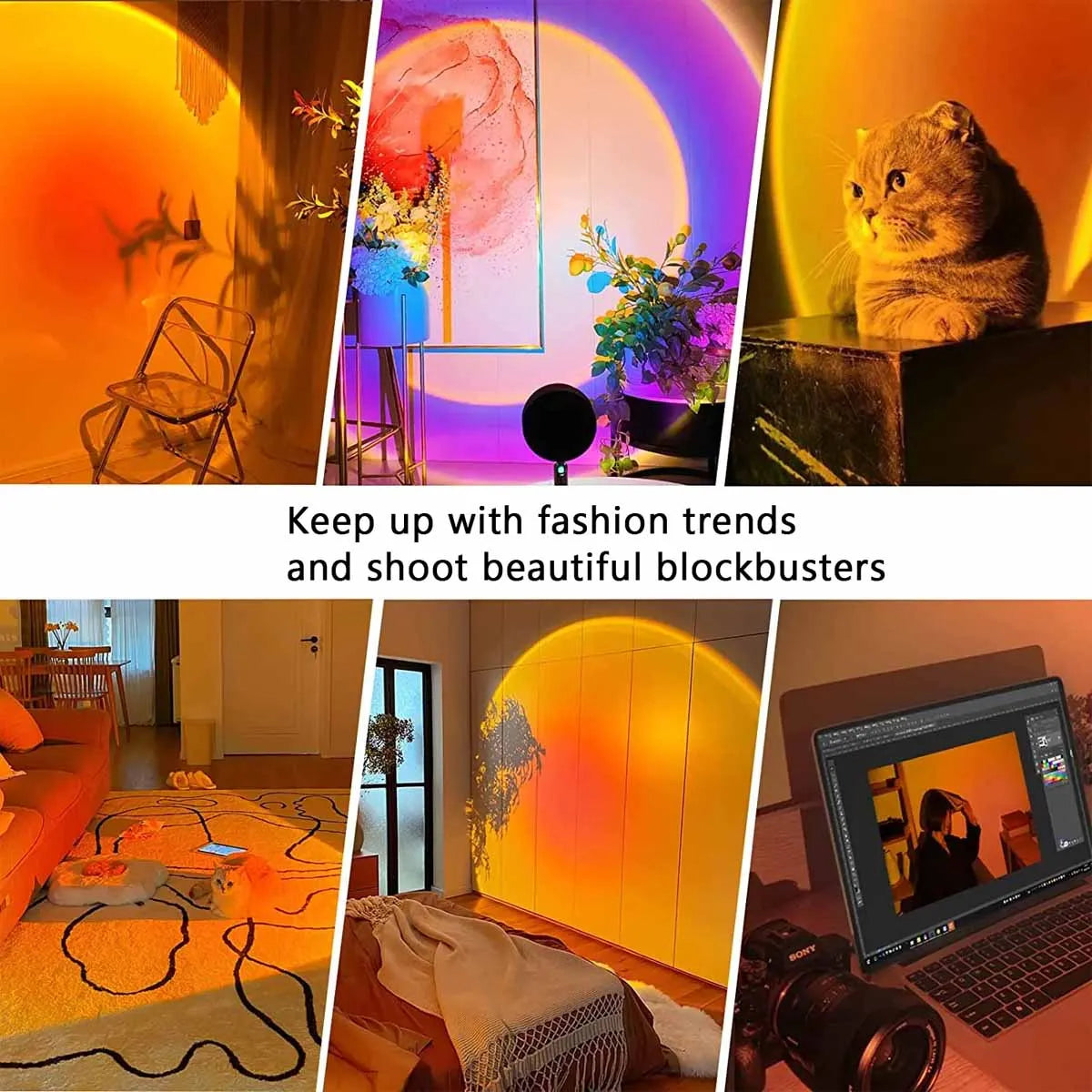 Collage of various scenes with text overlay 'Keep up with fashion trends and shoot beautiful blockbusters'.